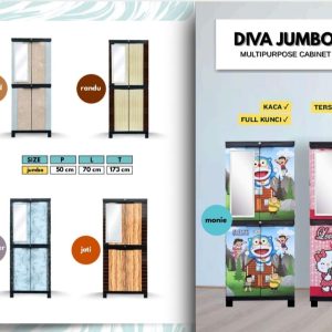 AJ ^ NEW DIVA JUMBO STIKER CERMIN ' LEMARI PLASTIK